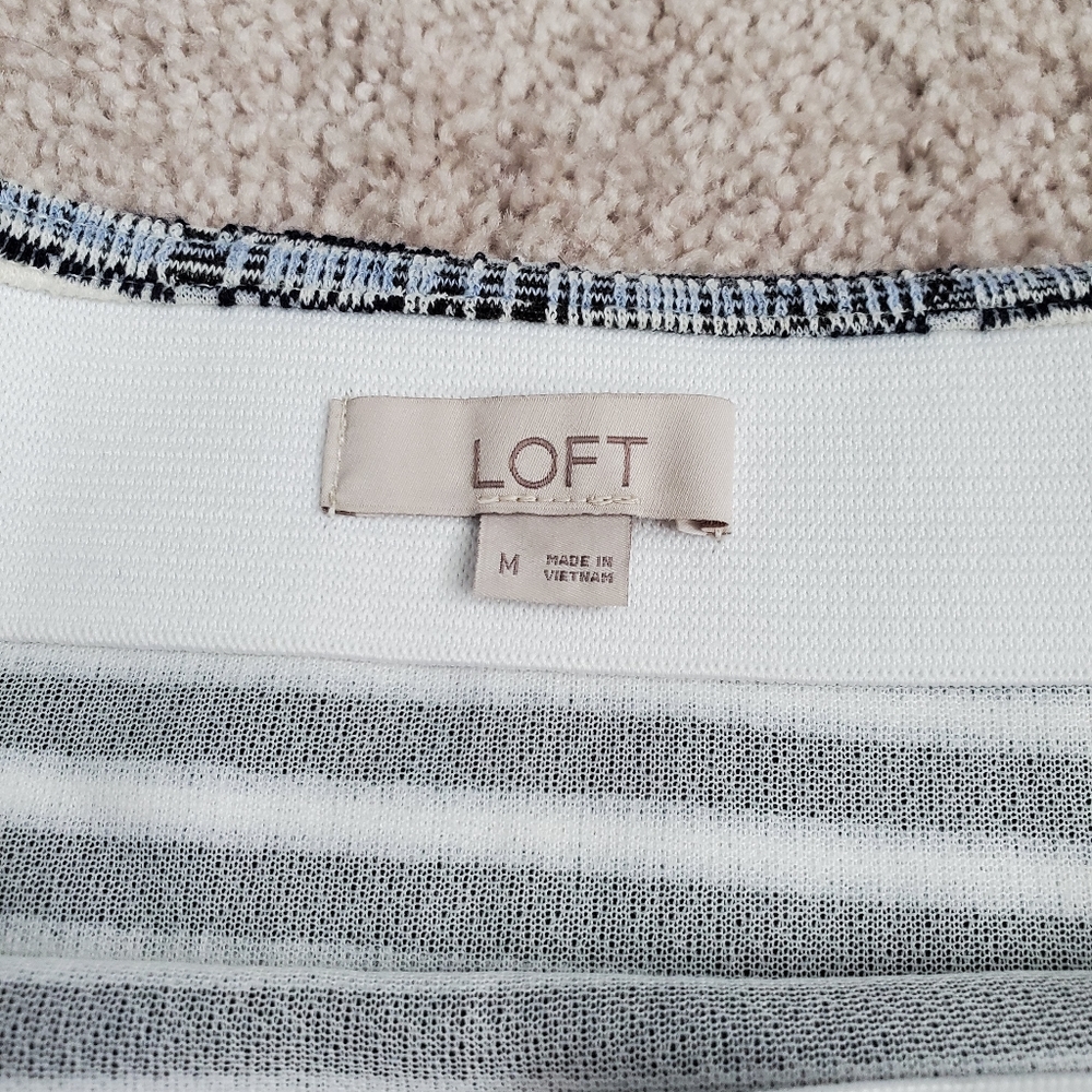 NWOT LOFT Striped Flounce Pull On Skirt - Picture 4 of 9